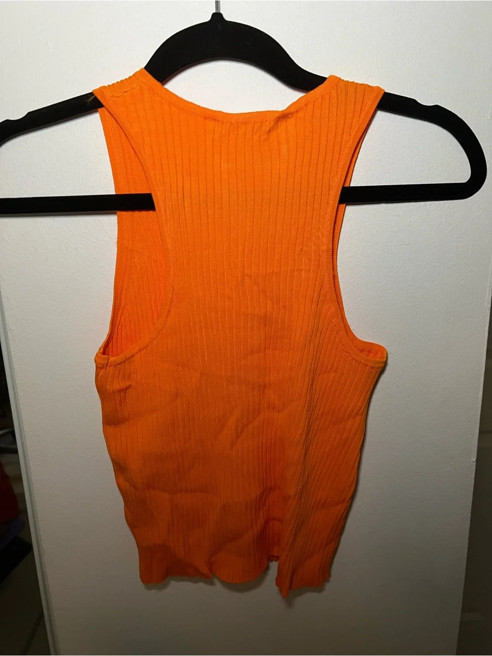 Zara Orange Ribbed Button-Front Tank Top - Picture 3 of 4